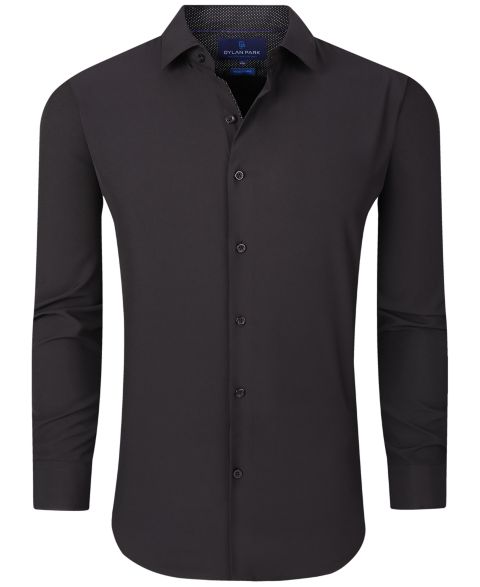 Мужская рубашка Dylan Park Geometric Performance Stretch Button Down Dress Shirt, цвет: Чёрный