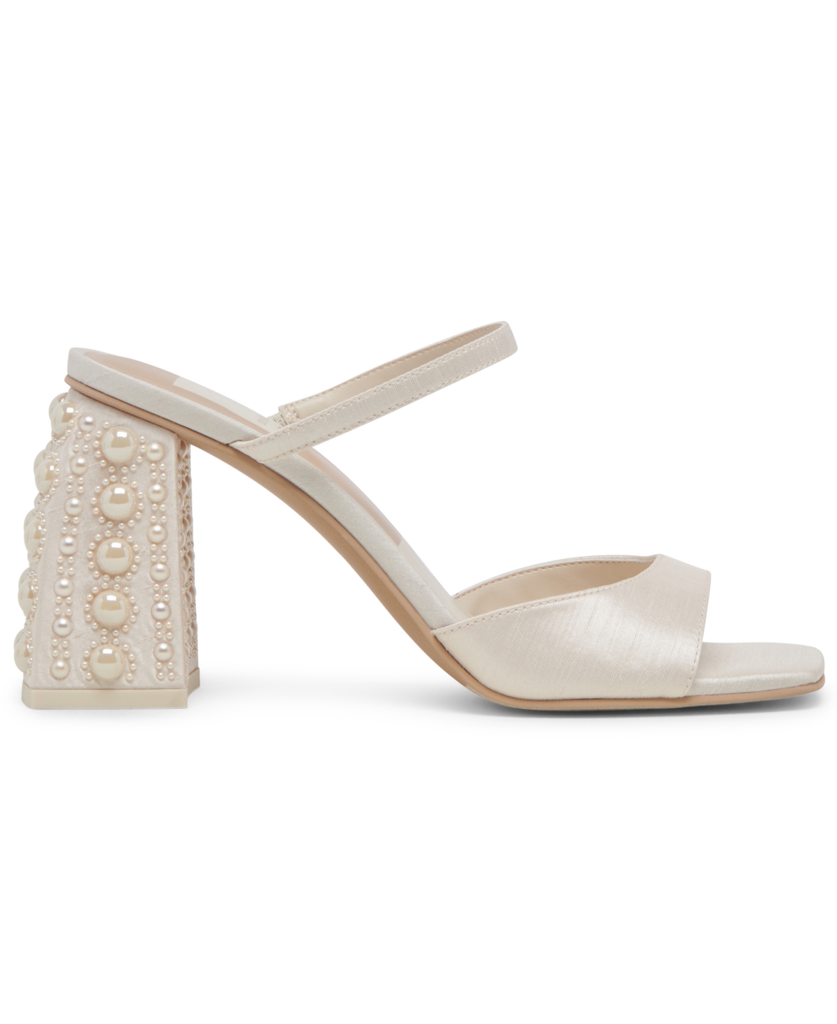 Dolce Vita Jemmy Imitation Pearl Slide Sandal In Vanilla Silk
