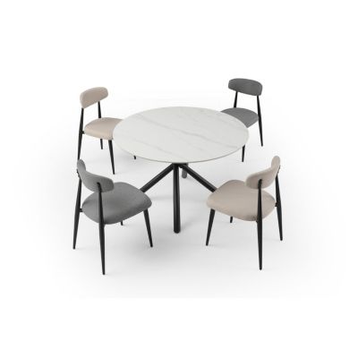 Modern Upholstered Curved Dining Chairs, Set of 2