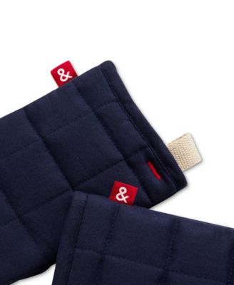 Quilted Solid-Color Oven Mitts, Set of 2