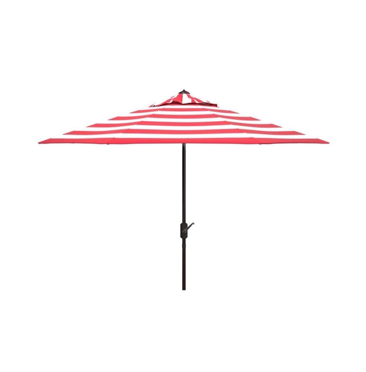 Uv Resistant Iris Fashion Line 9Ft Auto Tilt Umbrella - Red stripe