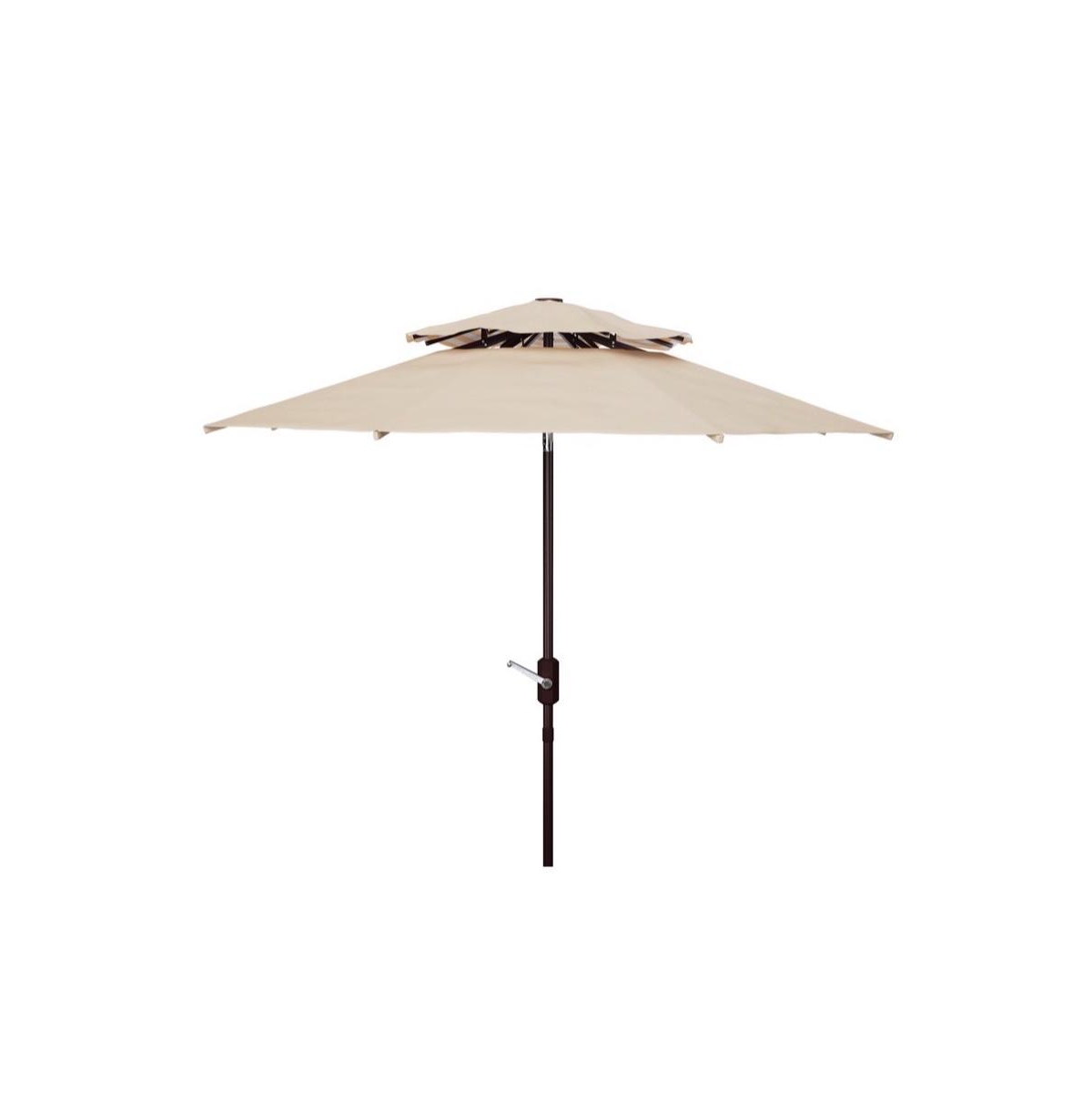 Athens 9Ft Double Top Crank Umbrella - Red/white