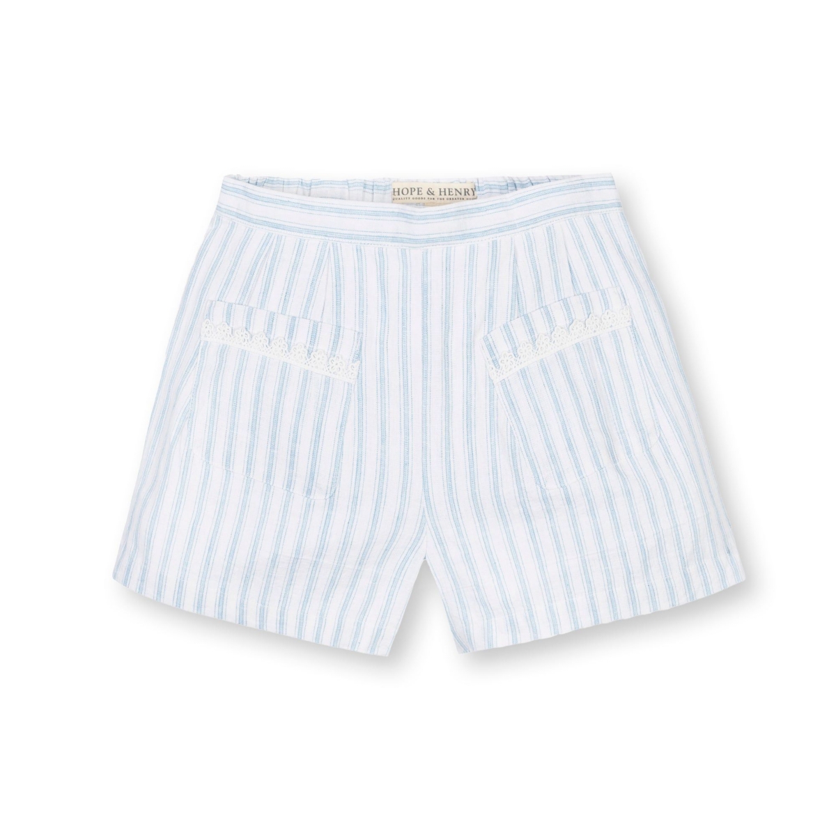Hope & Henry Baby Girls Pull-On Flat Front Linen Short