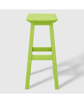 29" HDPE Outdoor Patio Square Backless Bar Stool