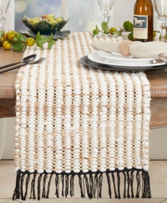 Chunky Chindi Fringed Table Runner, 16"x72"
