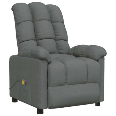 Massage Recliner Dark Gray Fabric