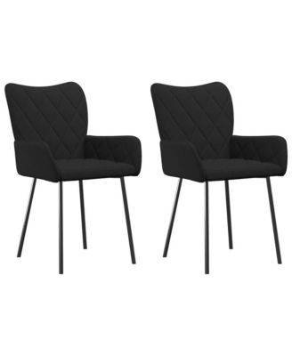 Dining Chairs 2 pcs Black Fabric