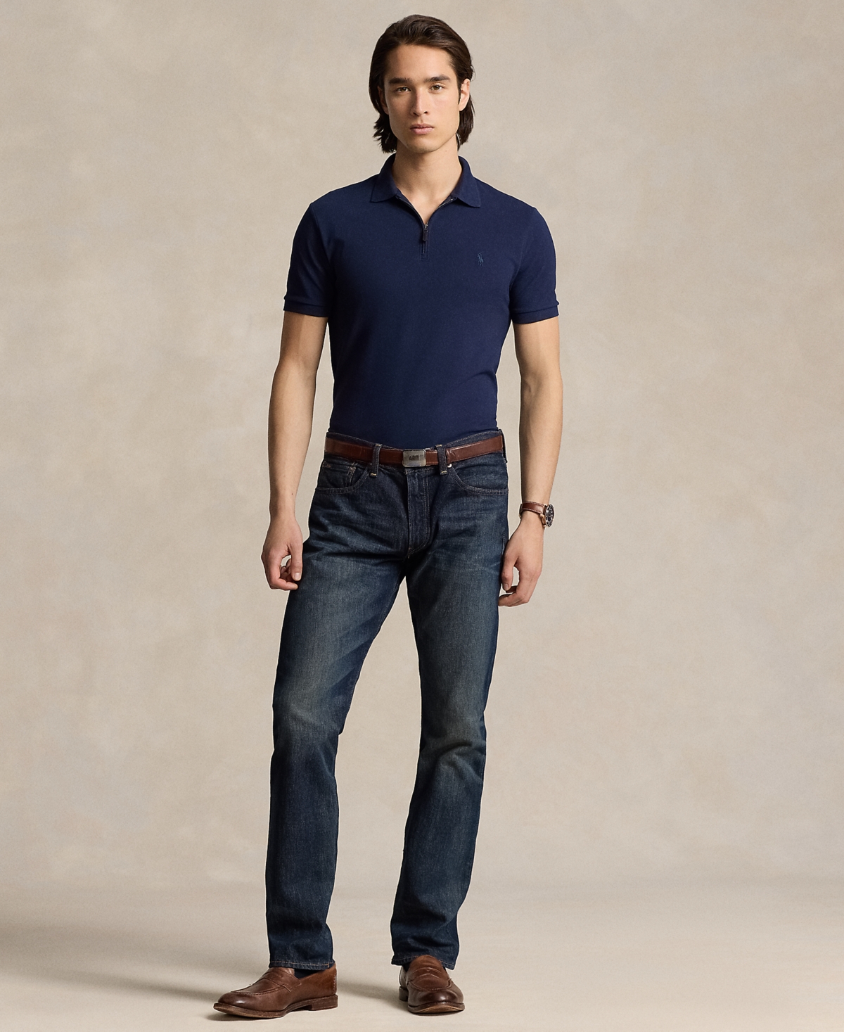 Polo Ralph Lauren Men's Classic-Fit Stretch Mesh Zip Polo Shirt