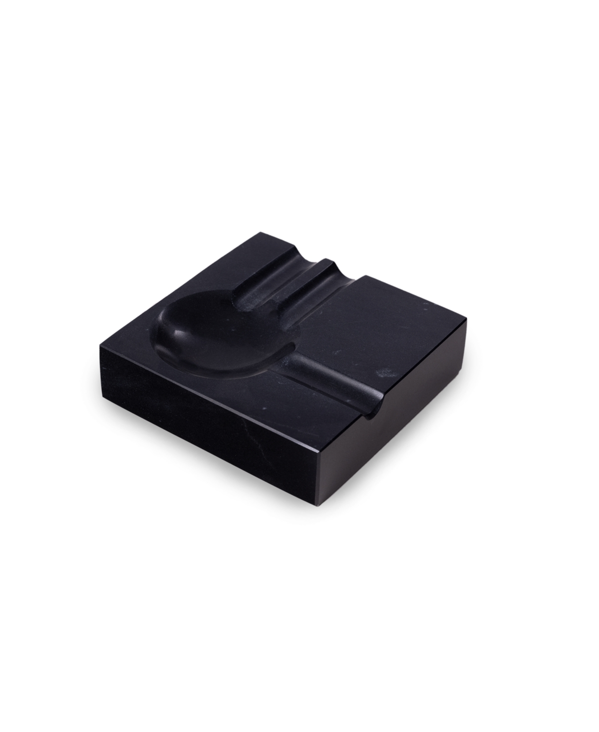 Bey-berk Solid Marble 5" Ashtray In Black
