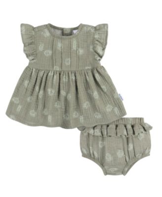 Baby Boys Gauze Dress and Diaper Cover Set, 2 Piece