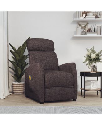 Massage Recliner Dark Brown Fabric