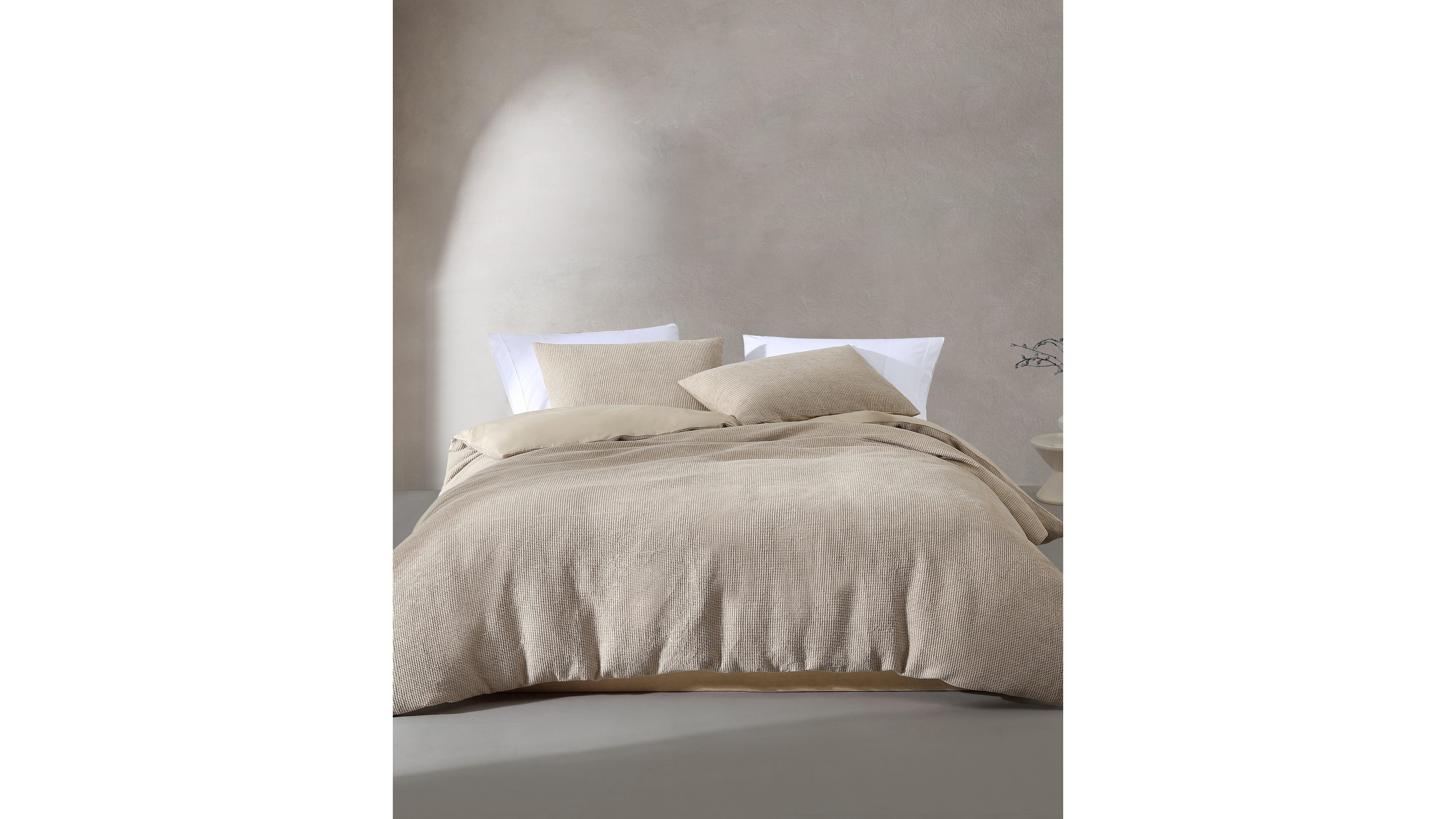 Calvin Klein Microwaffle Melange 3 Piece Duvet Cover Set, King