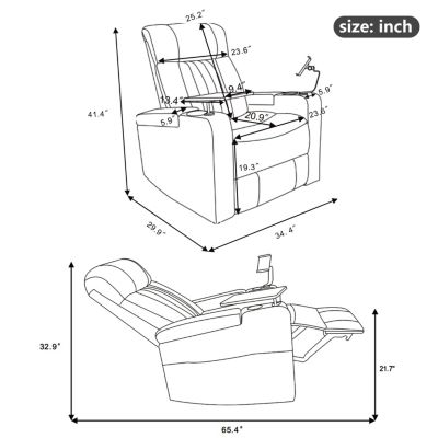Soft living room chair with hidden features