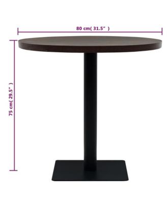 Dining Table Dark Ash MDF, Steel 31.5 in Diameter Simple