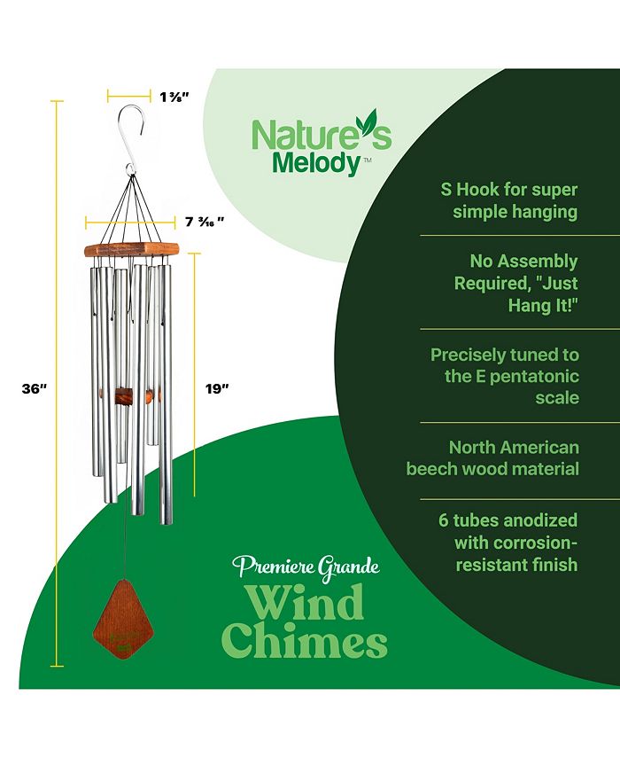 Nature's Melody PG28BR 28-Inch Premiere Grande Wind Chime - Brons