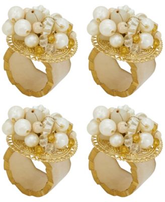 Beaded Radiance Resin Napkin Ring Set of 4
