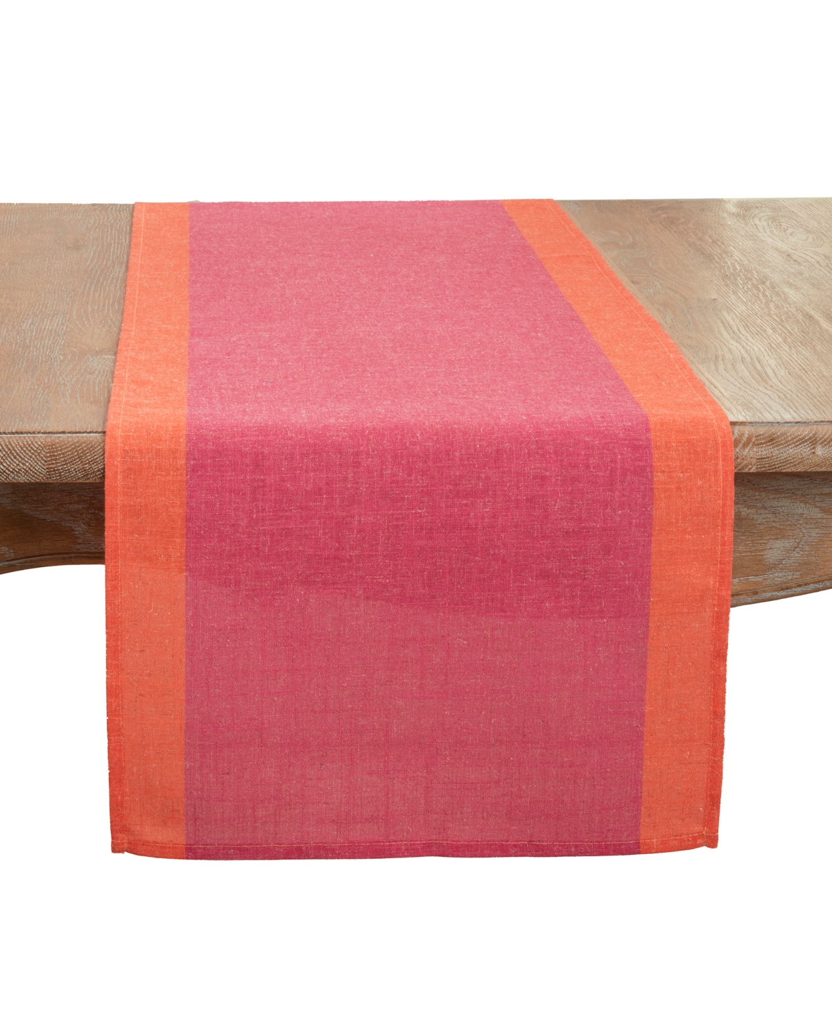 Saro Lifestyle Multicolored Band Table Runner, 16"x72" In Blue