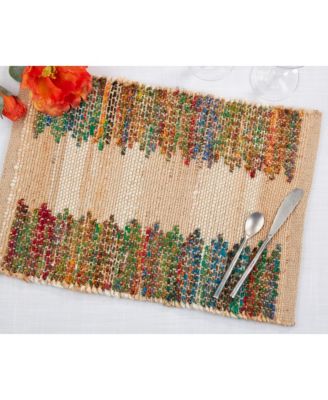 Rainbow Rhythm Banded Placemat Set of 4, 14"x20"