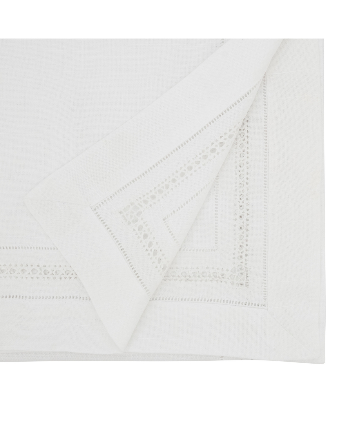 Saro Lifestyle Traditional Hemstitch Table Runner, 16"x45" In White