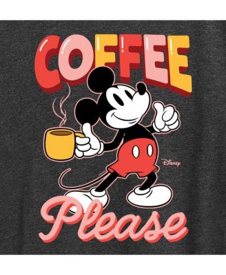 Trendy Plus Size Mickey Mouse Coffee Please Graphic T-Shirt