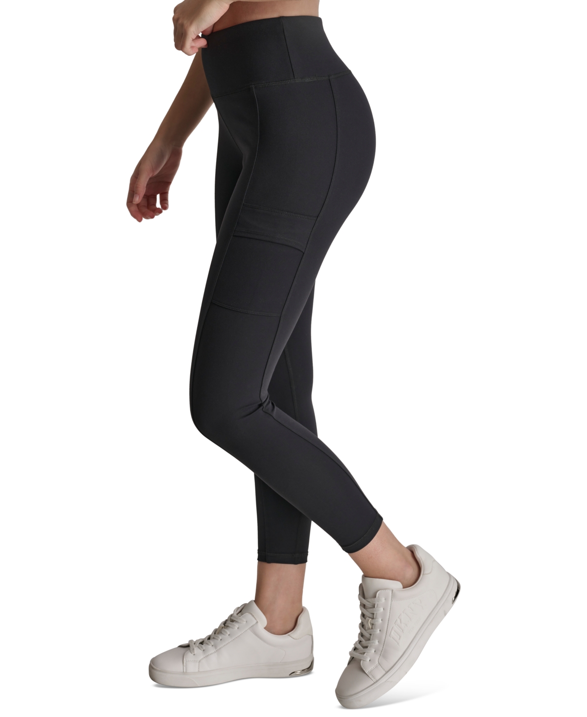 Dkny Women's High-waisted 7/8 Cargo Leggings In Black