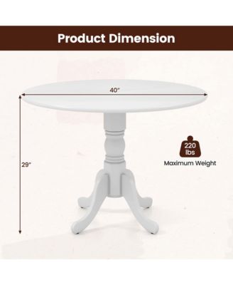 4-Person Dining Table Wooden Kitchen Table with Solid Rubber Wood Frame for Kitchen