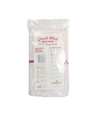 Qwick Wick Cotton Bar Mop Towels, 16"x19", Set of 12