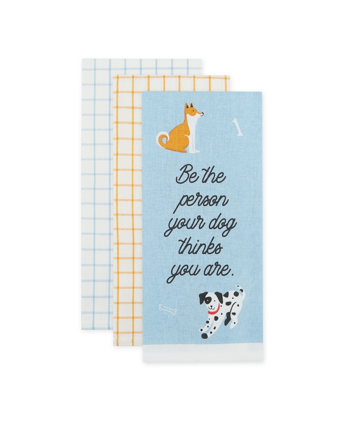 Design Imports Everyday Pets Kitchen Collection Absorbent Dishtowel Set, 18x28", Dog Person, 3 Count In Dog Person