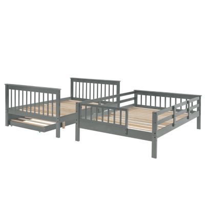 Streamdale Stairway Full-Over-Full Bunk Bed with Trundle & Storage