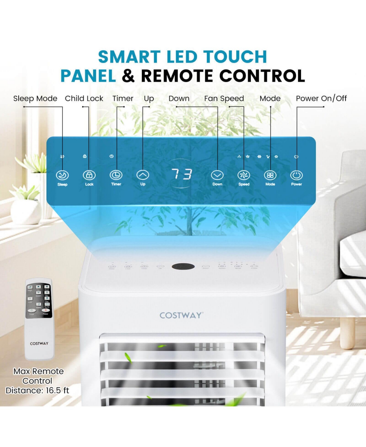 Slickblue 4-in-1 8000 Btu Air Conditioner with Cool Fan Dehumidifier and Sleep Mode