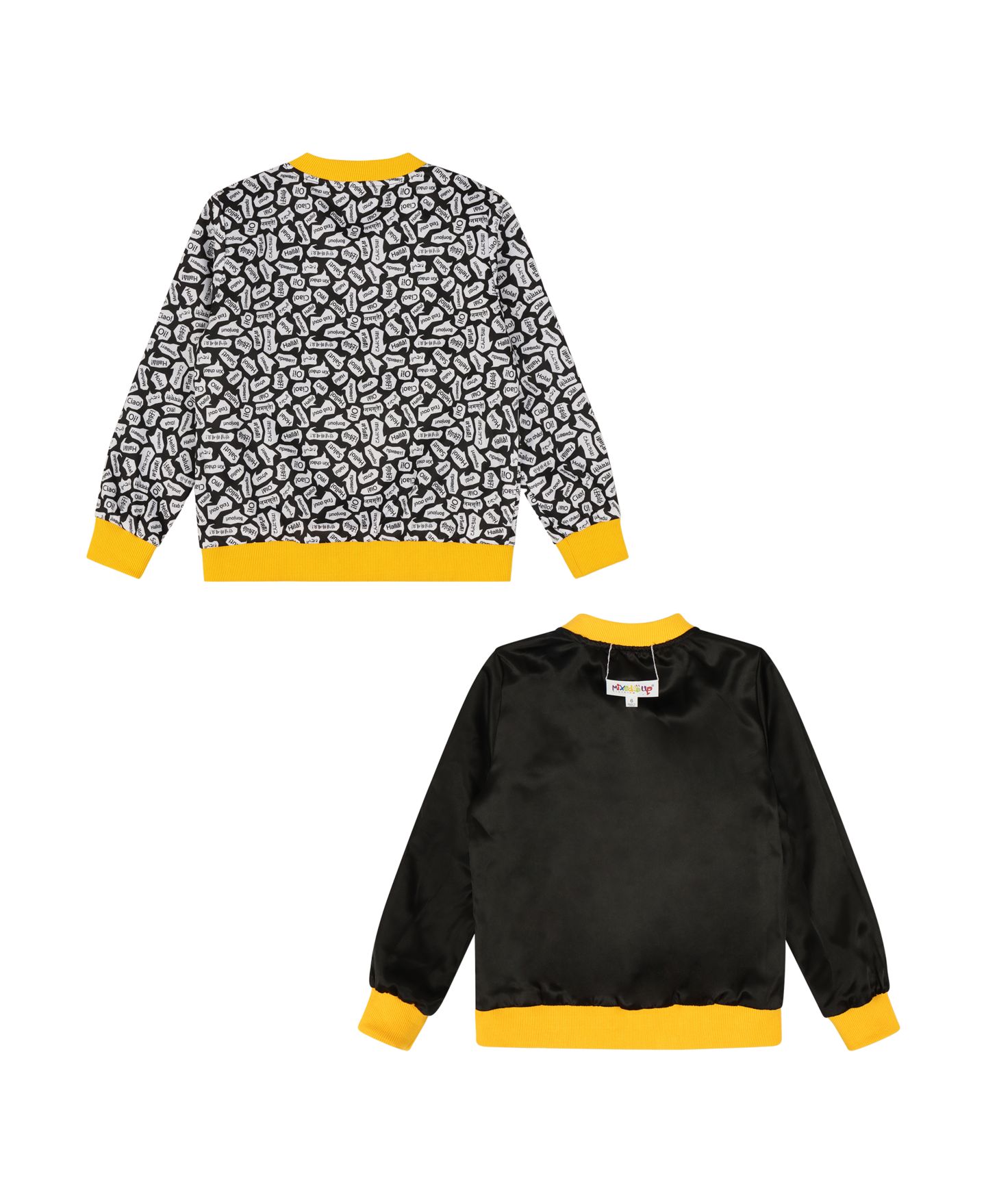 Куртка Mixed Up Clothing Reversible Zip up Lightweight Bomber Jacket для девочек, цвет: Чёрный / Жёлтый — фото 2