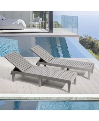 Adjustable & Waterproof Outdoor Patio Chaise Lounge Chairs - Set of 2