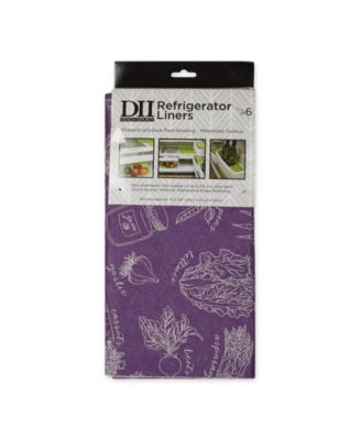 Fridge Liner Collection Non-Adhesive, Cut to Fit, 12x24", Eggplant Market, 6 Piece