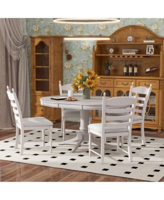5-Piece Retro Extendable Dining Table Set