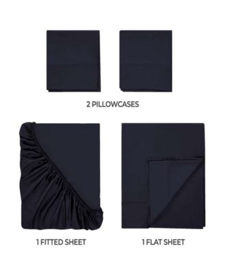 400-TC Egyptian Cotton Solid Deep Pocket Sheet Set, Queen