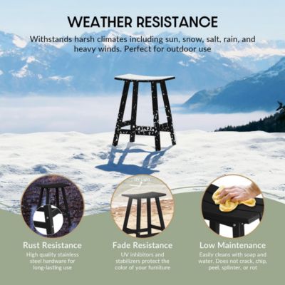 Outdoor Patio Adirondack Counter Height Stool Chair Set of 2