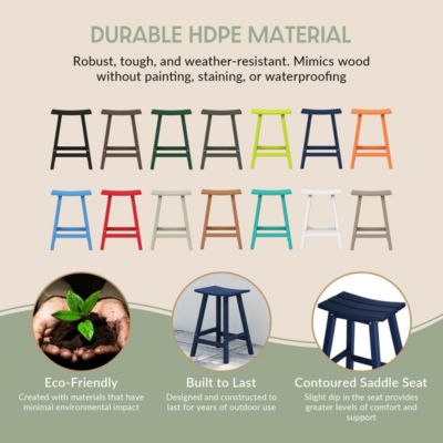 Outdoor Patio Adirondack Counter Height Stool Chair Set of 2