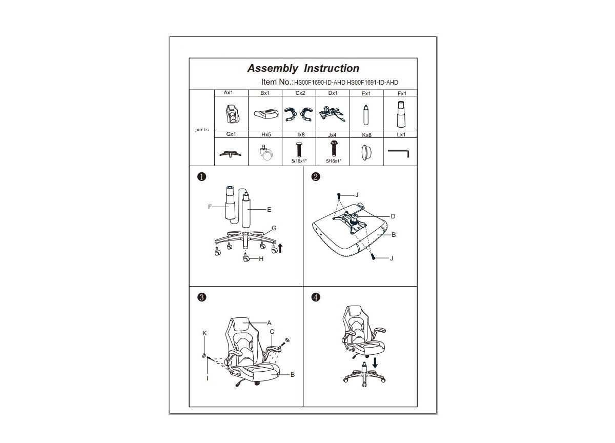 Streamdale Furniture Office Chair Upholstered Piece Comfort Chair Relax Gaming Office Chair Work Black And White Color