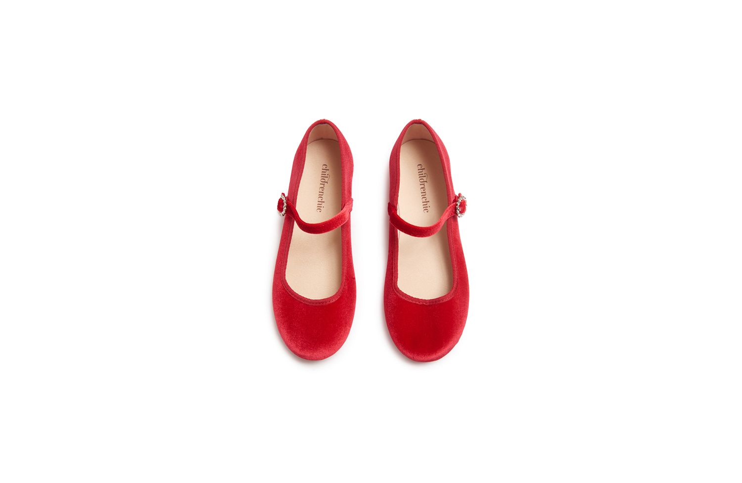 Girls Holiday Velvet Mary Janes in Red