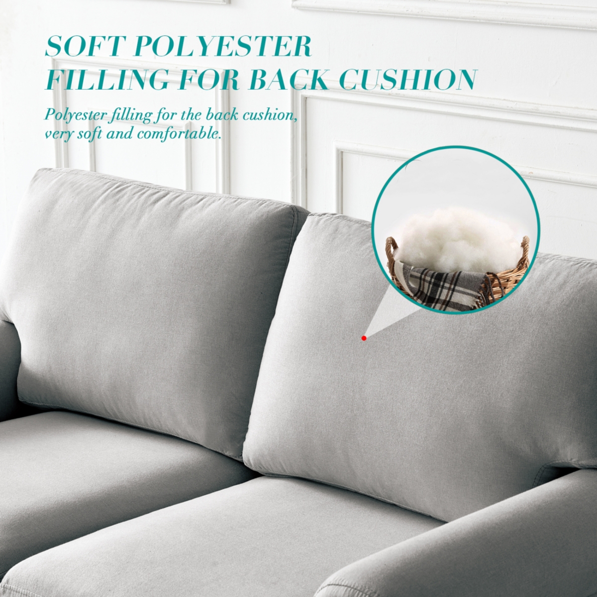 Simplie Fun Linen Fabric Upholstered With Storage Sofa 2+3 Sectional