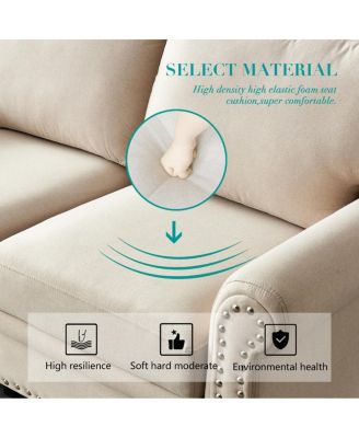 Linen Fabric Upholstered With Storage Sofa