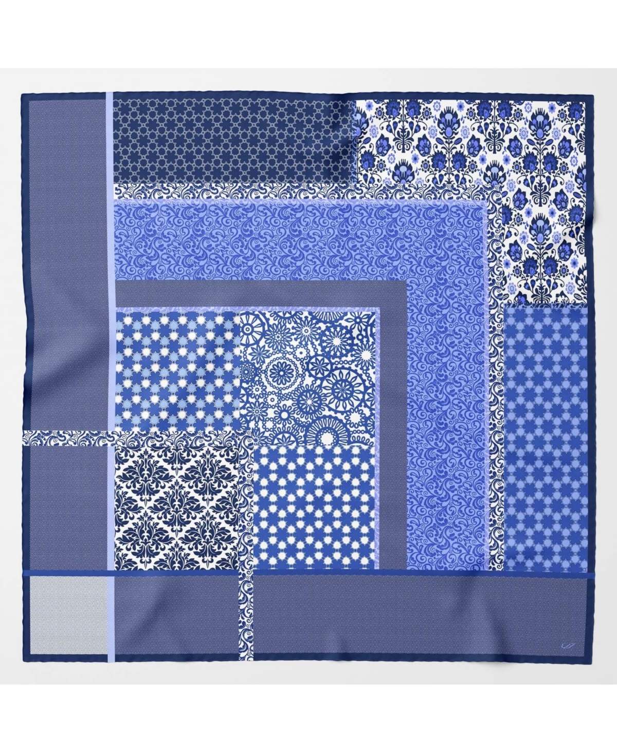Dafne - Large Silk Scarf for Women - Blue