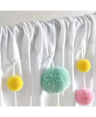 Boho Pom Pom Tassel Linen Window Curtain Panel