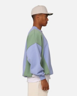 Men's C Star Panelled Crewneck, Pale Blue - XXLarge