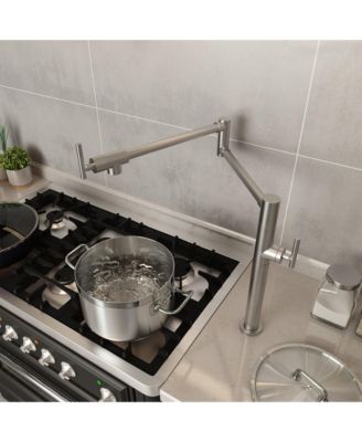 Industrial Single Hole Two Handles Deck Mount Kitchen Pot Filler Faucet