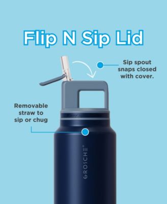 Alpine Flip 'N Sip Insulated, Leakproof Water Bottle with Straw, 40 OZ-2pk