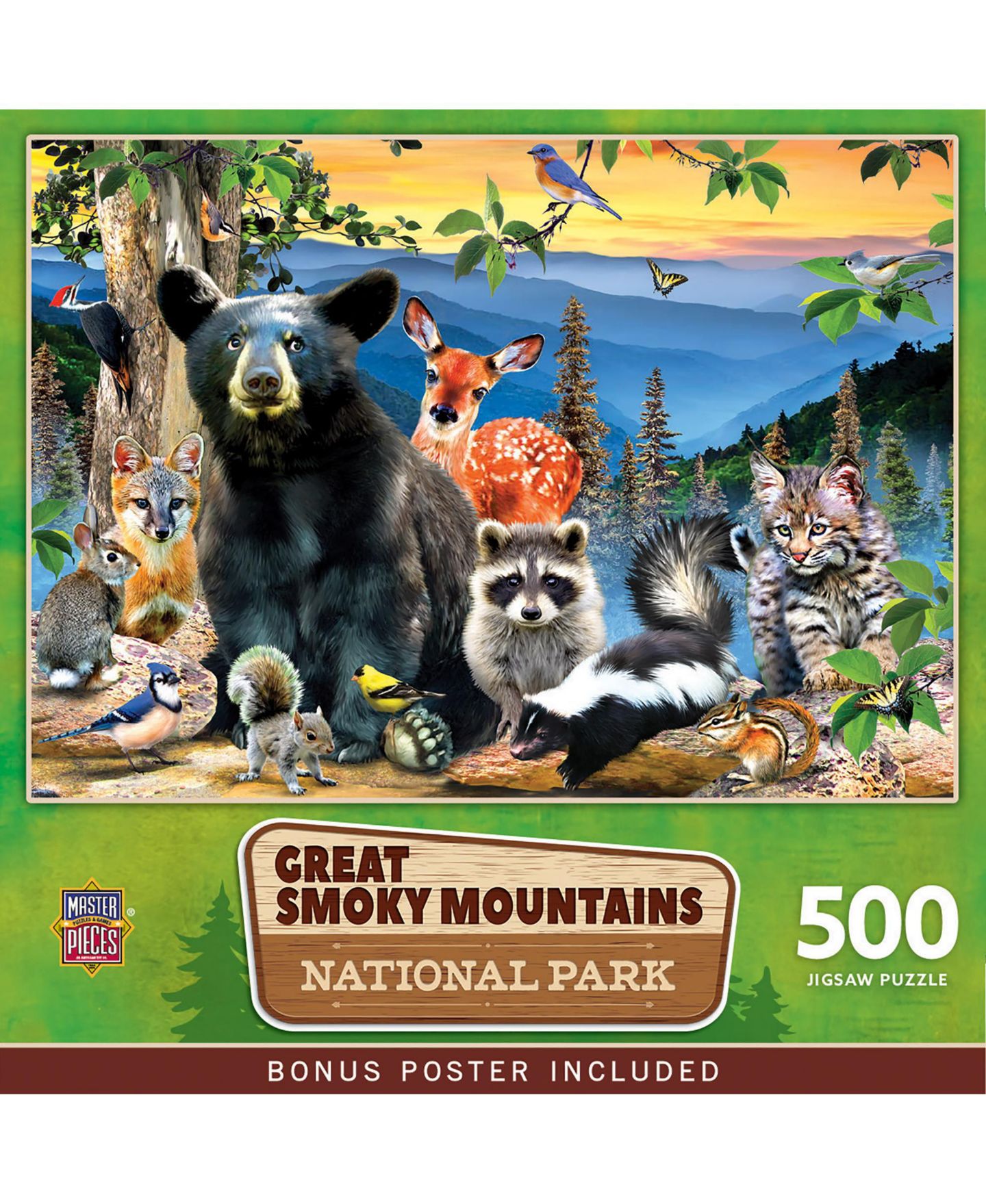 Детский пазл MasterPieces Puzzles Great Smoky Mountains National Park 500 Piece Puzzle, от 14 лет, цвет: Разноцветный — фото 1