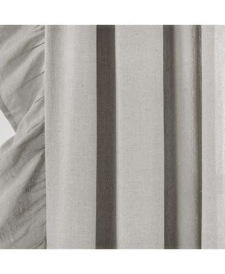 Linen Ruffle Window Curtain Panel