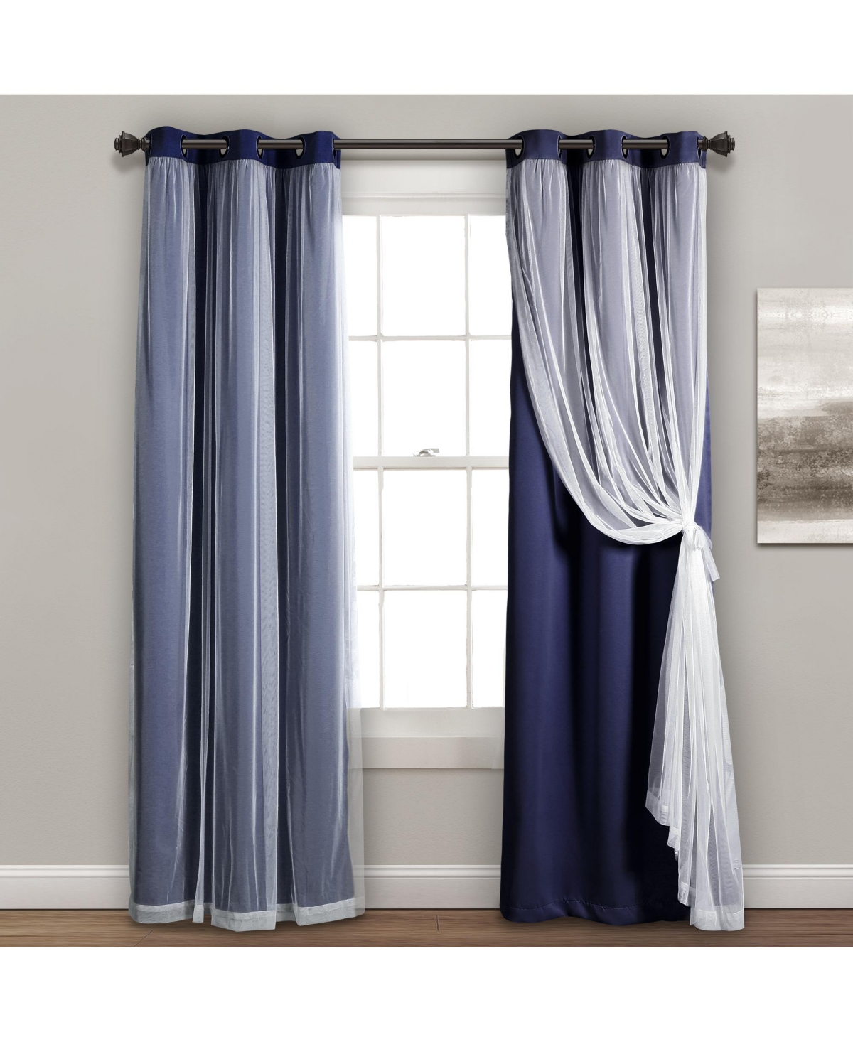 Lush Decor Grommet Sheer Panels With Insulated Blackout Lining
