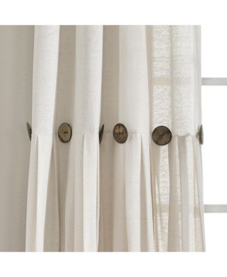 Linen Button Window Curtain Panels